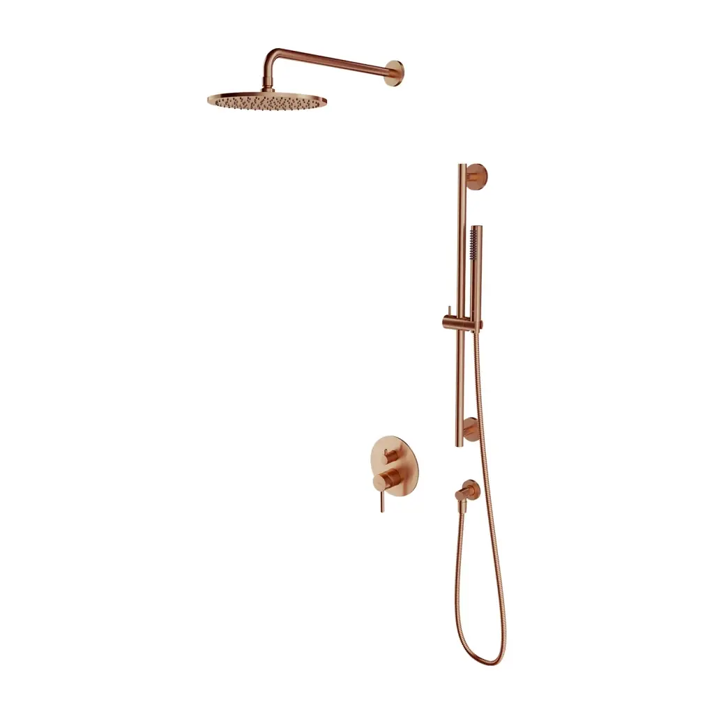 OMNIRES Y - Sprchový set s baterií pod omítku, s tělesem, průměr 25 cm, kartáčovaná měď SYSY47CPB