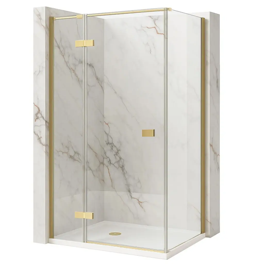 REA/S Sprchový kout Atlas 100x80 Brush Gold vlevo KPL-K4374