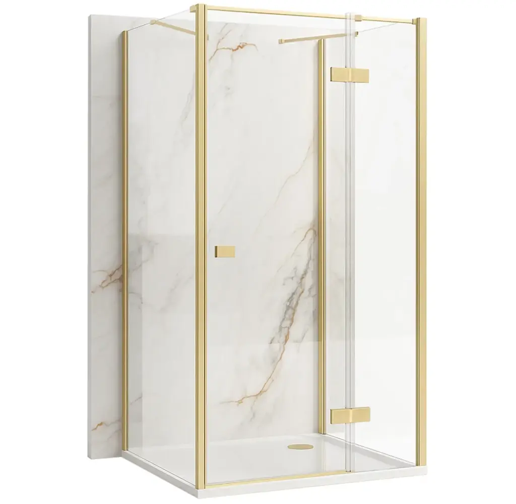 REA/S Sprchový kout Atlas 100x100 Brush Gold vpravo KPL-K4975