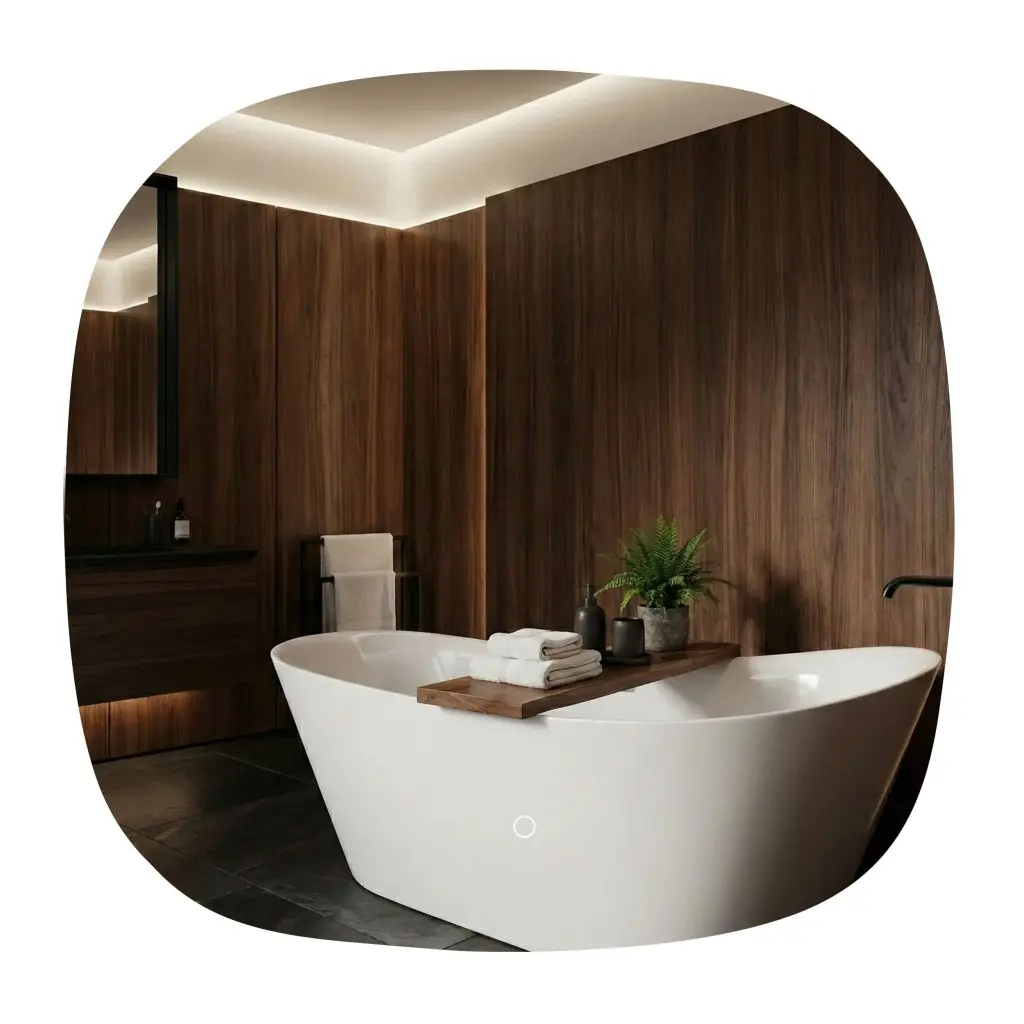 Rea Zrcadlo 70x70 cm s regulovatelným LED osvětlením HOM-01519