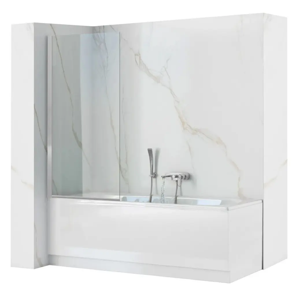Jednodílná vanová zástěna REA LAGOS 80 cm, chrom/transparent