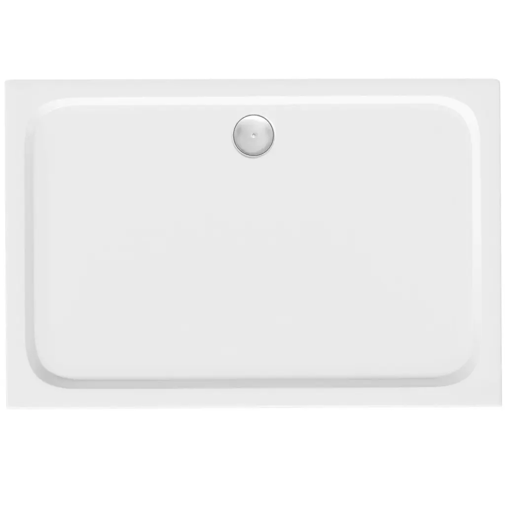 REA/S Sprchová akrylová vanička Belmond White 80x100 Krytka kartáčovaná měď KPL-04372