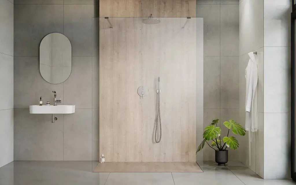 BESCO Walk-in sprchový kout AVEO DUE CHROM s možností pevných bočních stěn Barva rámu Chrom/Leštěný hliník (ALU), Pevná stěna Bez pevné stěny, Rozměr A 120, Rozměr C 195, Výplň Čiré bezpečnostní sklo 8 mm BCAVEODUE120