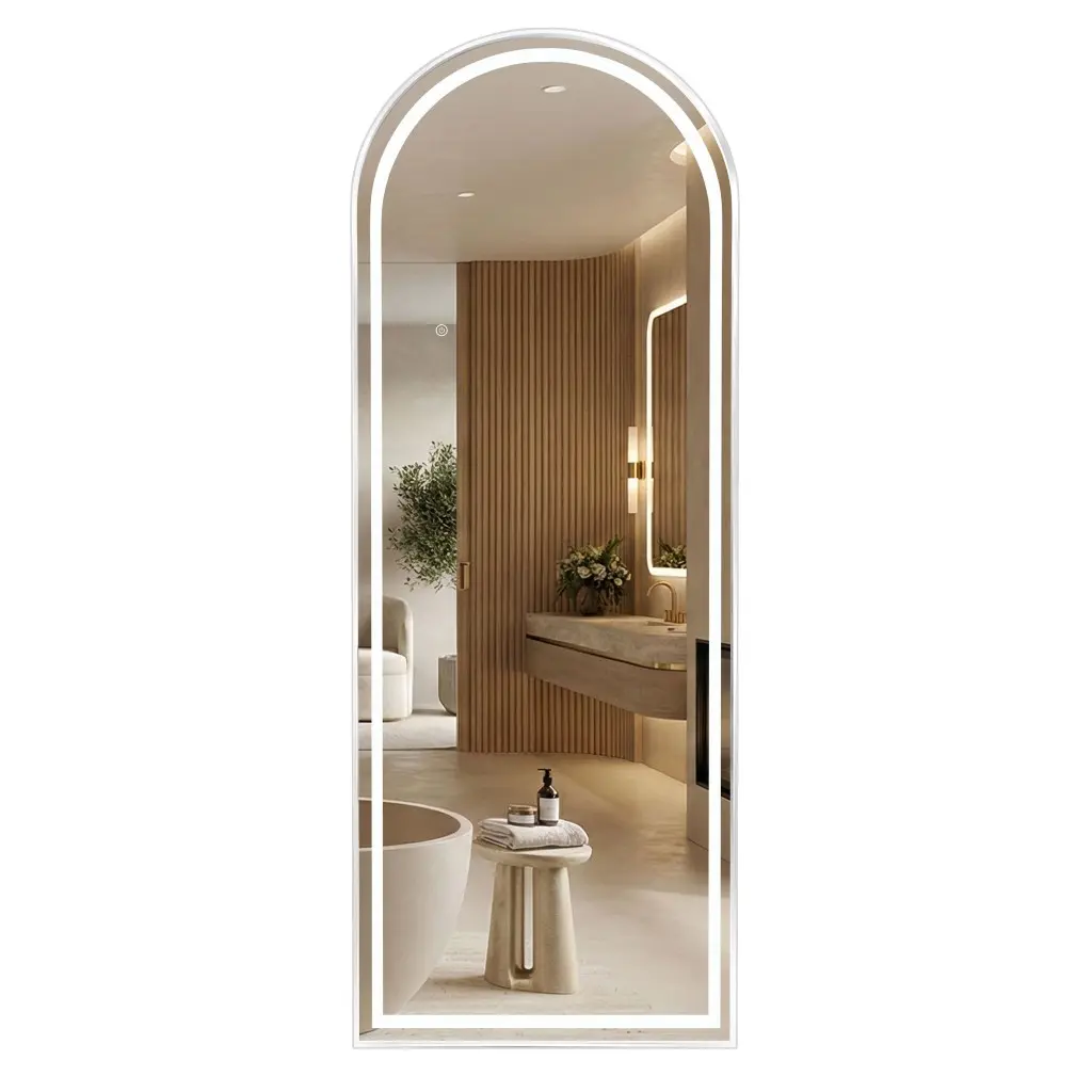 Rea Stojanové zrcadlo 50x160 cm s regulovatelným LED osvětlením HOM-07054 bílé