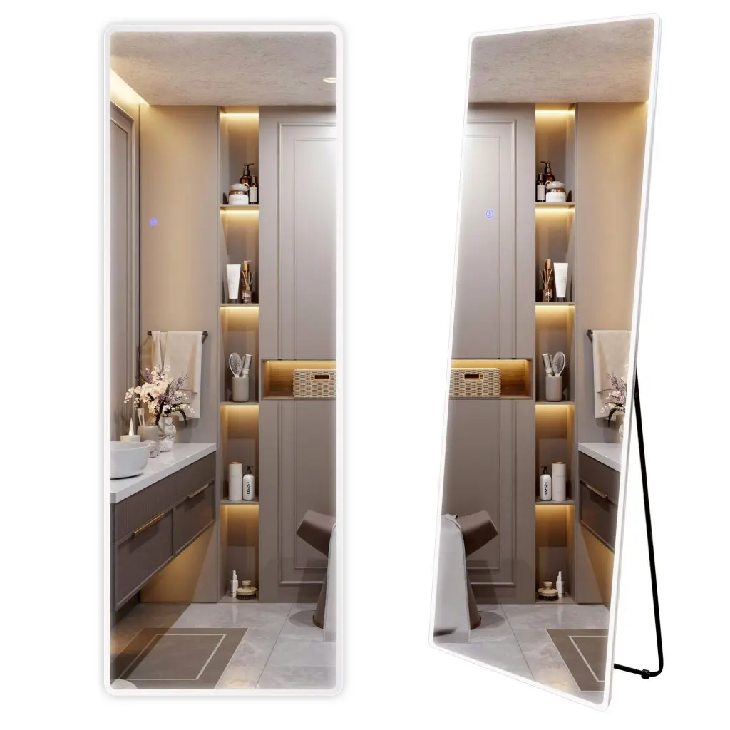 Rea Stojanové zrcadlo Classico 60x170 cm s regulovatelným LED osvětlením HOM-07055 bílé