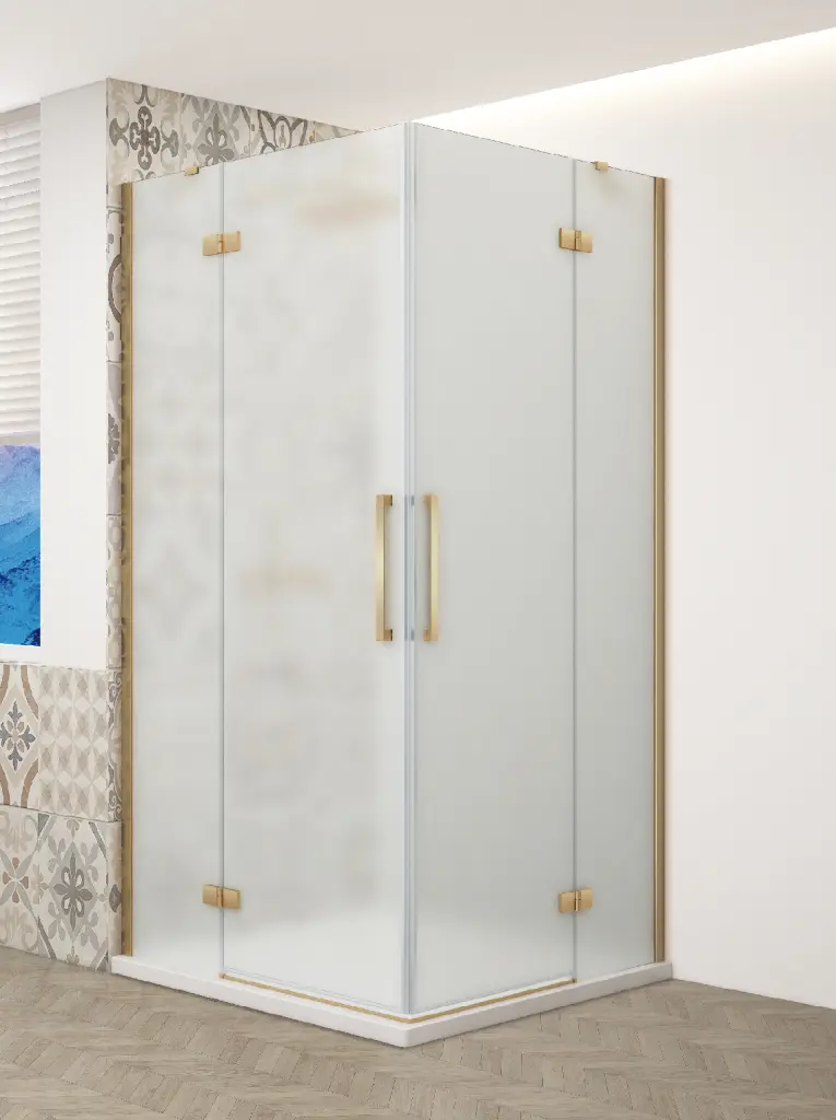 GELCO TRINITY GOLD obdélníkový kout 800x1100 rohový vstup, matné sklo, GT2280-11M-G GT2280-11M-G