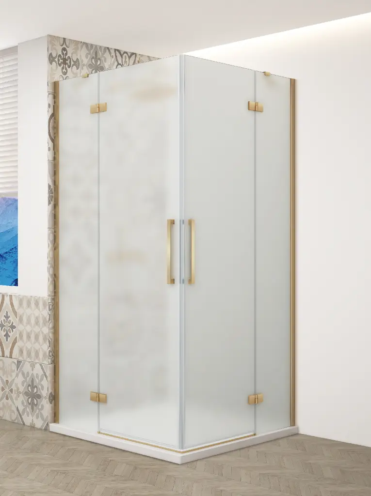 GELCO TRINITY GOLD čtvercový kout 800x800 rohový vstup, matné sklo, GT2280-80M-G GT2280-80M-G