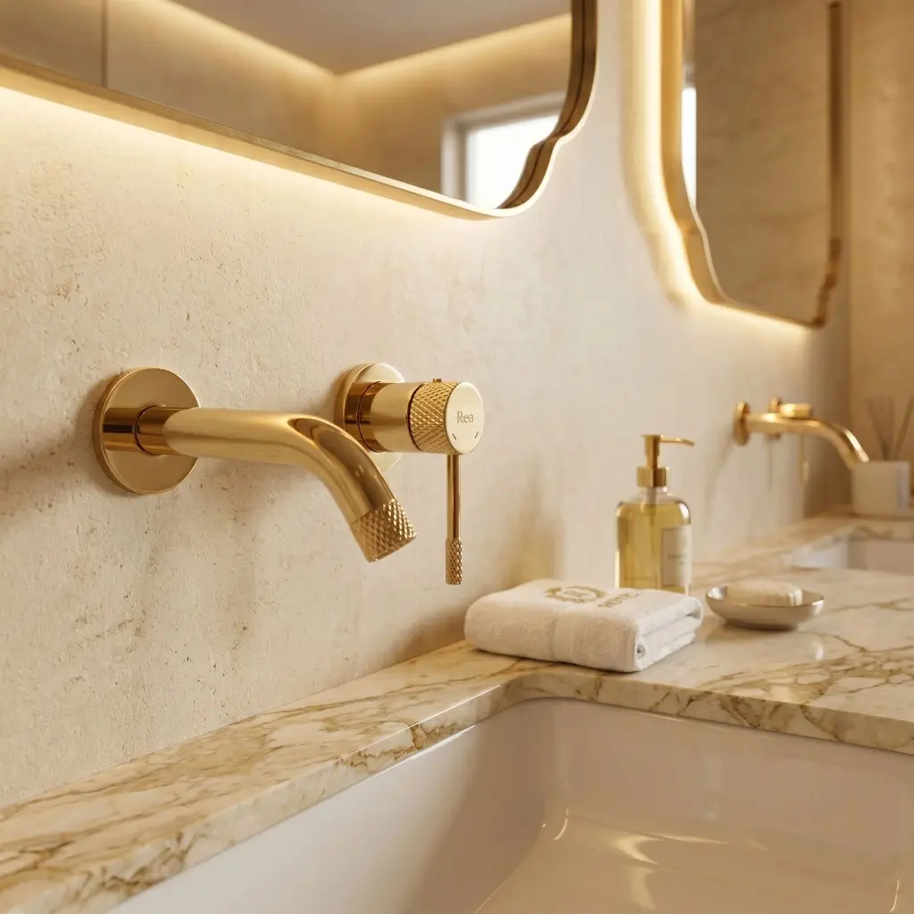 REA Podomítková vanová baterie Venti Gold REA-B9754