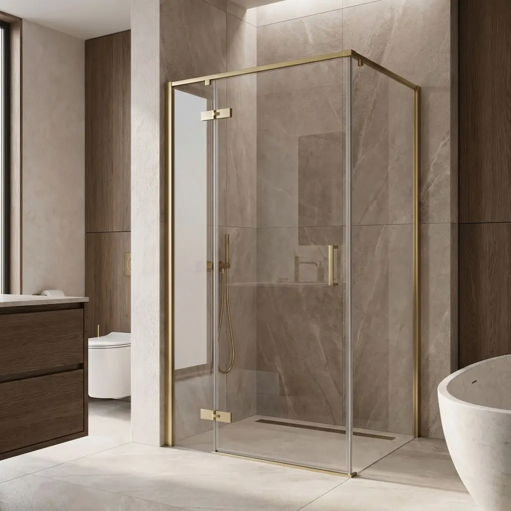 REA Sprchový kout Bruno 100x80 Brush Gold REA-K3601
