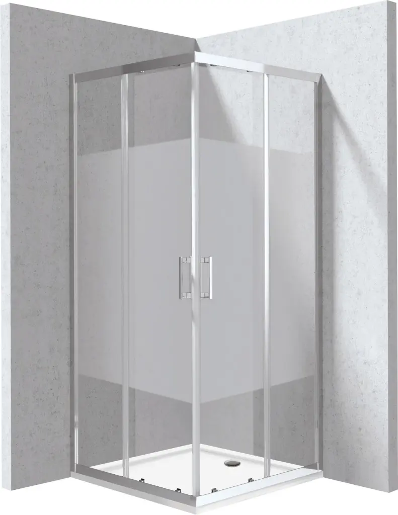 DEANTE Funkia Evo čtvercový kout s vaničkou, 80x80 cm – vzor pruh KYCP0E88P
