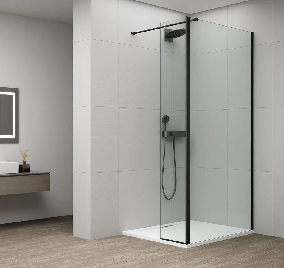 POLYSAN ESCA BLACK MATT sprchová zástěna, fixní sklo 1200 otočný panel 500  ES3A120B50B
