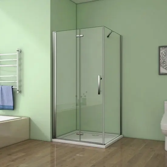H K Sprchový kout SOLO B8 110x76x185 se zalamovacími dveřmi včetně sprchové vaničky z litého mramoru SE-SOLOB811076/THOR-110x76
