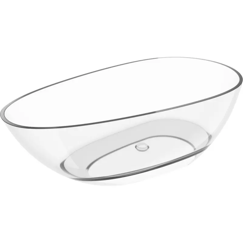 MEXEN Glass clear volně stojící vana transparentna 170 x 85, korek chrom 58061708508