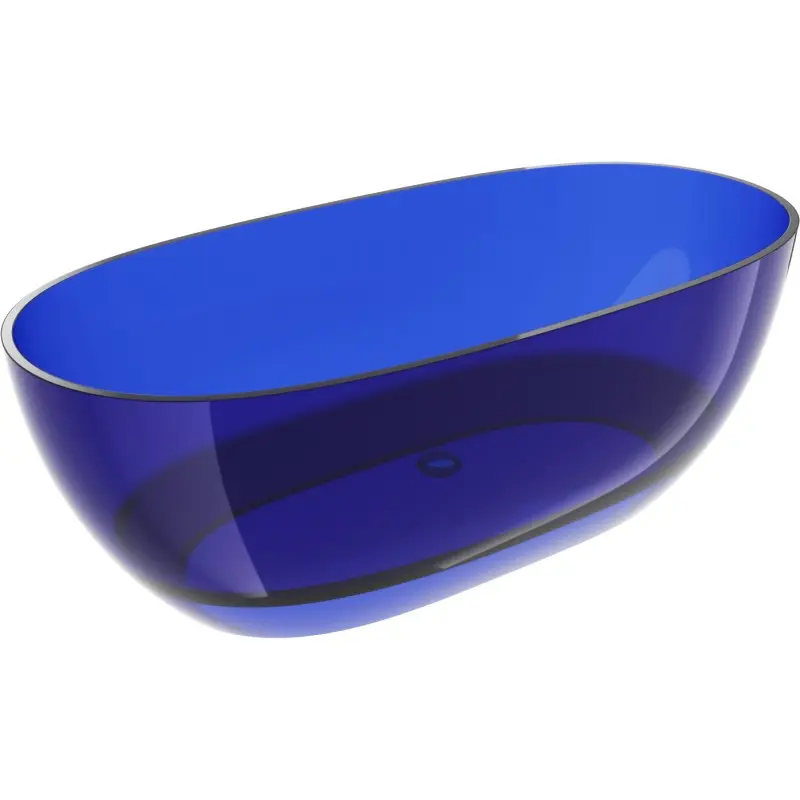 MEXEN Pure sapphire volně stojící vana transparentna 170 x 80, korek chrom 58071708016