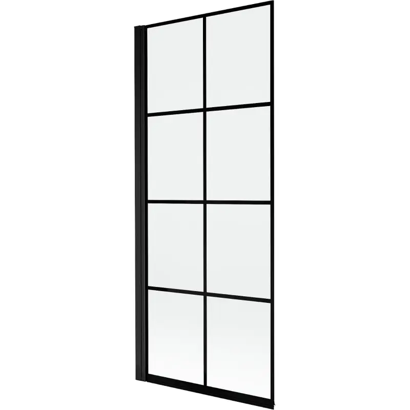 MEXEN MIST vanová zástěna 80x150 cm 6mm 1-s, černá, dekor, levá 8A9-080-001-70-77-L