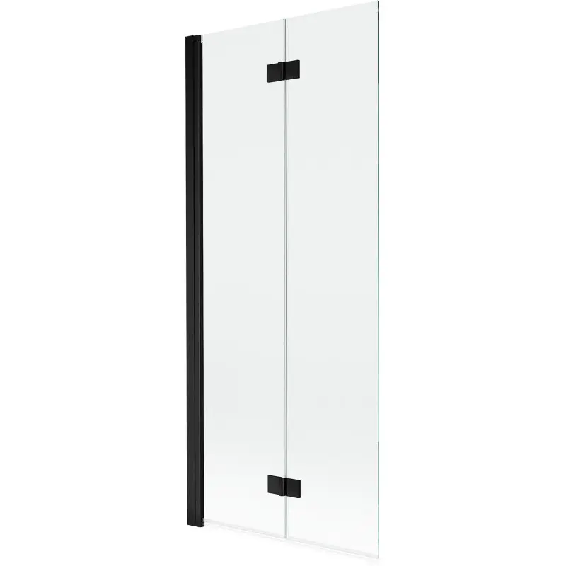 MEXEN MIST vanová zástěna 80x150 cm 6mm 2-s, černá, čirá, levá 8A9-080-002-70-00-L