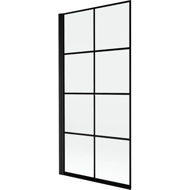 MEXEN MIST vanová zástěna 90x150 cm 6mm 1-s, černá, dekor, levá 8A9-090-001-70-77-L