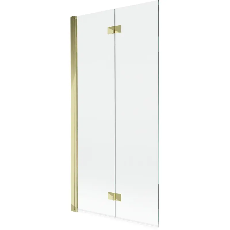 MEXEN MIST vanová zástěna 90x150 cm 6mm 2-s, zlatá, čirá, levá 8A9-090-002-50-00-L