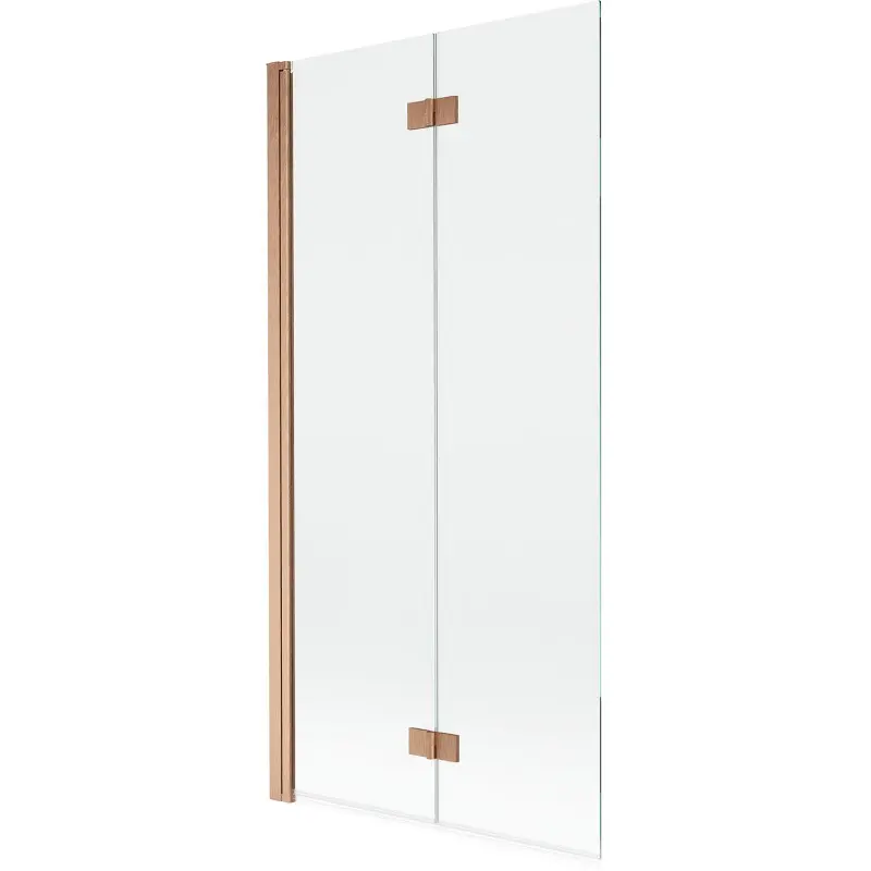 MEXEN MIST vanová zástěna 90x150 cm 6mm 2-s, měď kartáčovaná, čirá, levá 8A9-090-002-65-00-L
