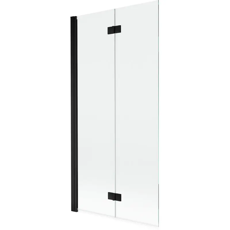 MEXEN MIST vanová zástěna 90x150 cm 6mm 2-s, černá, čirá, levá 8A9-090-002-70-00-L