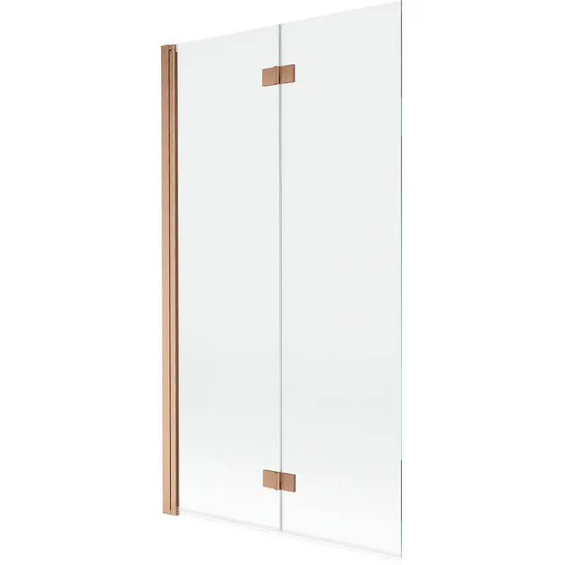 MEXEN MIST vanová zástěna 100x150 cm 6mm 2-s, měď kartáčovaná, čirá, levá 8A9-100-002-65-00-L