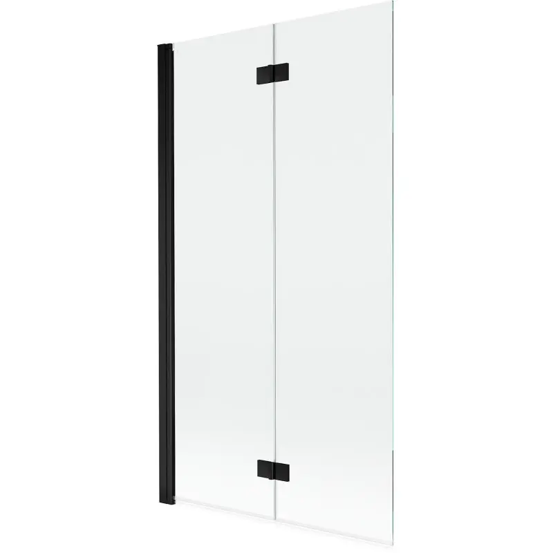 MEXEN MIST vanová zástěna 100x150 cm 6mm 2-s, černá, čirá, levá 8A9-100-002-70-00-L