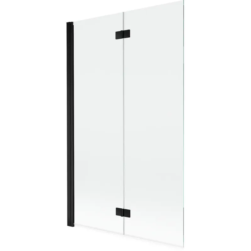 MEXEN MIST vanová zástěna 110x150 cm 6mm 2-s, černá, čirá, levá 8A9-110-002-70-00-L