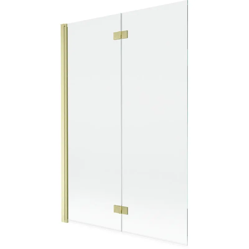 MEXEN MIST vanová zástěna 120x150 cm 6mm 2-s, zlatá kartáčovaná, čirá, levá 8A9-120-002-55-00-L