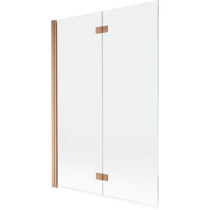 MEXEN MIST vanová zástěna 120x150 cm 6mm 2-s, měď kartáčovaná, čirá, levá 8A9-120-002-65-00-L