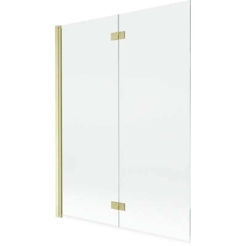 MEXEN MIST vanová zástěna 130x150 cm 6mm 2-s, zlatá kartáčovaná, čirá, levá 8A9-130-002-55-00-L
