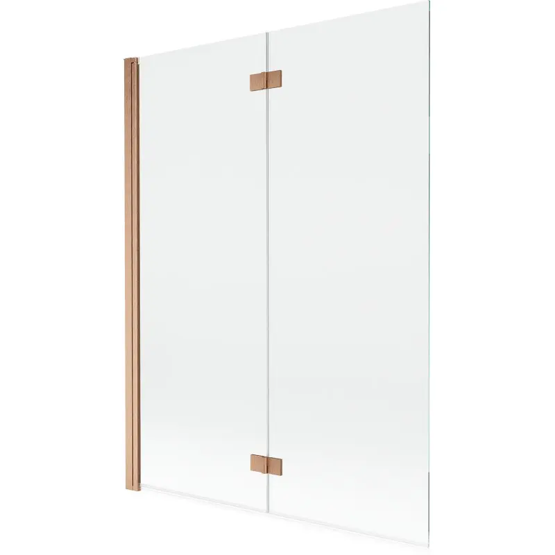 MEXEN MIST vanová zástěna 130x150 cm 6mm 2-s, měď kartáčovaná, čirá, levá 8A9-130-002-65-00-L