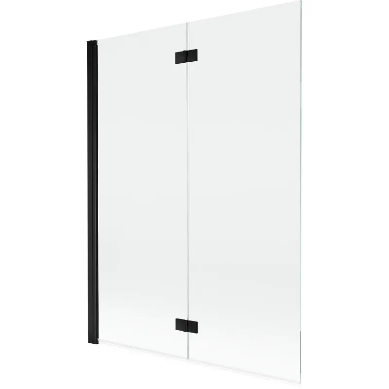 MEXEN MIST vanová zástěna 130x150 cm 6mm 2-s, černá, čirá, levá 8A9-130-002-70-00-L