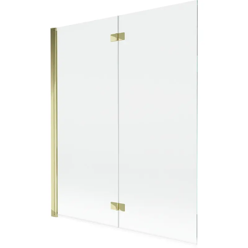 MEXEN MIST vanová zástěna 140x150 cm 6mm 2-s, zlatá, čirá, levá 8A9-140-002-50-00-L