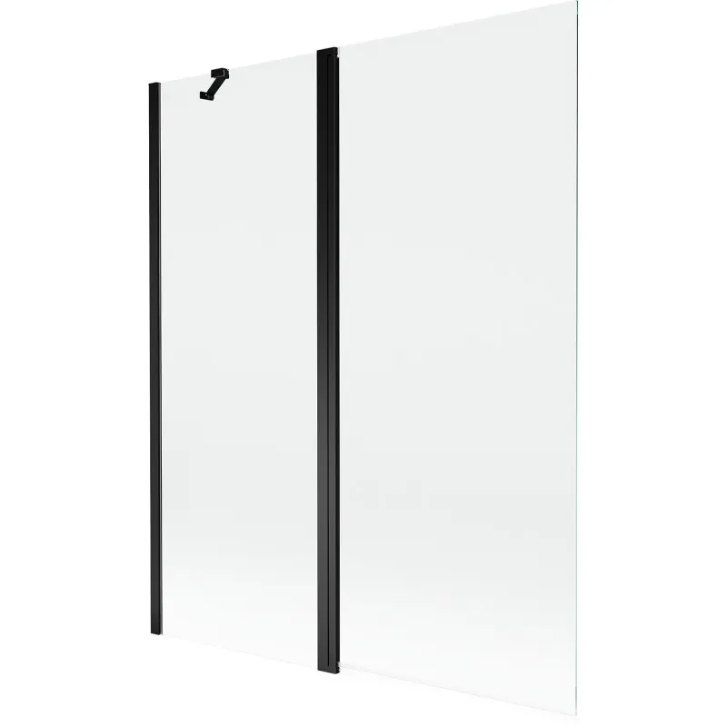 MEXEN MIST vanová zástěna 140x150 cm 6mm f+s, černá, čirá 8A9-140-011-70-00