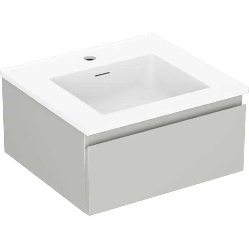 MEXEN/S Orio koupelnová skříňka 50 cm s umyvadlem Otis, 1 šuplík, šedá mat/bílá mat 91A10-05023-1-BF62-W18M01