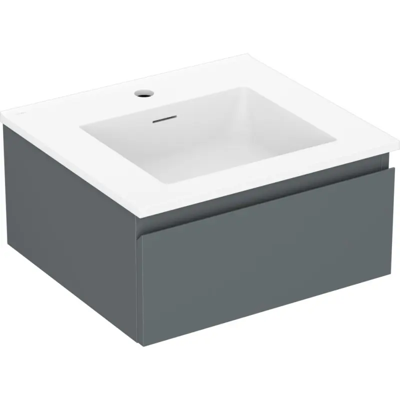 MEXEN/S Orio koupelnová skříňka 50 cm s umyvadlem Otis, 1 šuplík, grafit mat/bílá mat 91A10-05023-1-BF66-W18M01