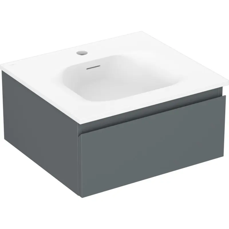 MEXEN/S Orio koupelnová skříňka 50 cm s umyvadlem Vela, 1 šuplík, grafit mat/bílá mat 91A10-05023-1-BF66-W23M01