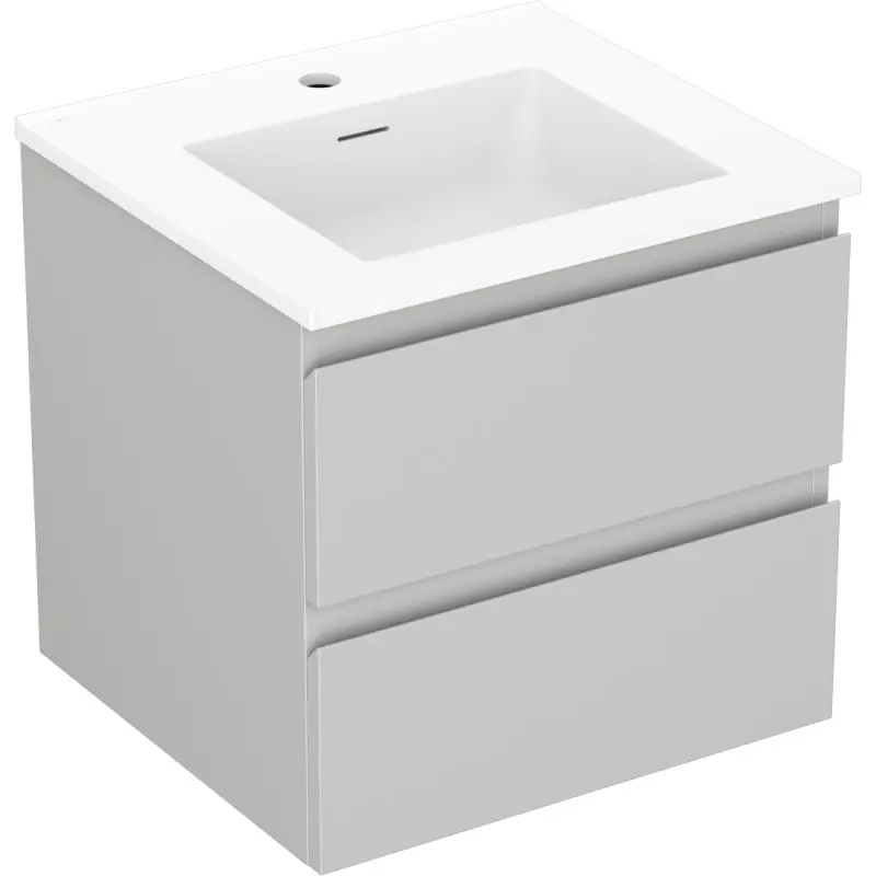 MEXEN/S Orio koupelnová skříňka 50 cm s umyvadlem Otis, 2 zásuvky, šedá mat/bílá mat 91A10-05047-2-BFF62-W18M01