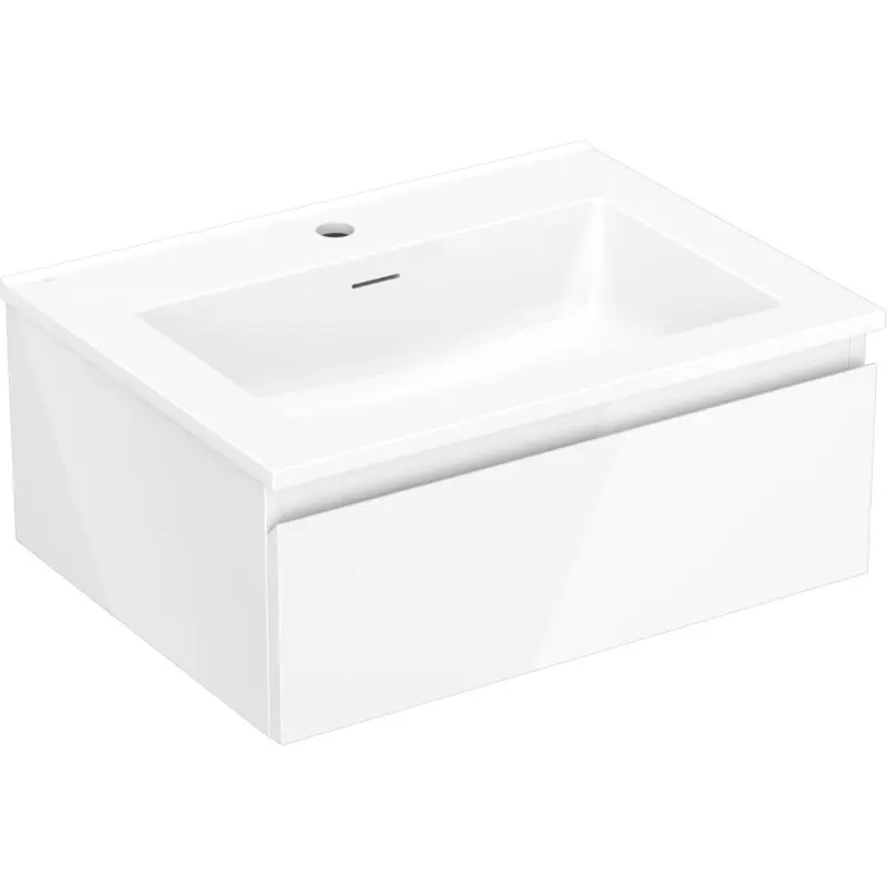 MEXEN/S Orio koupelnová skříňka 60 cm s umyvadlem Otis, 1 šuplík, bílá lesk 91A10-06023-1-BF00-W18M00