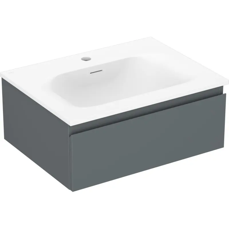 MEXEN/S Orio koupelnová skříňka 60 cm s umyvadlem Vela, 1 šuplík, grafit mat/bílá mat 91A10-06023-1-BF66-W23M01