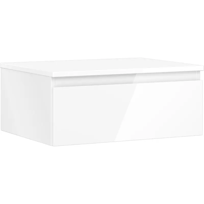 MEXEN/S Orio koupelnová skříňka pod umyvadlo 60 cm s deskou, 1 šuplík, bílá lesk 91A10-06023-1-BFC00