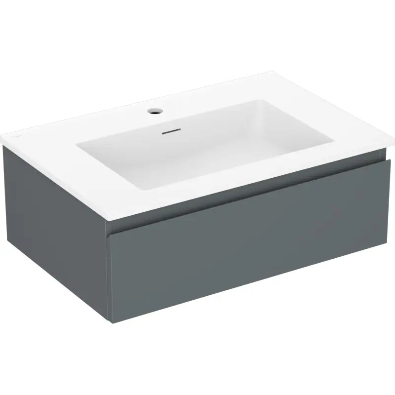 MEXEN/S Orio koupelnová skříňka 70 cm s umyvadlem Otis, 1 šuplík, grafit mat/bílá mat 91A10-07023-1-BF66-W18M01