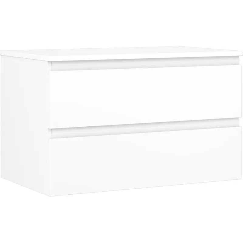 MEXEN/S Orio koupelnová skříňka pod umyvadlo 80 cm s deskou, 2 zásuvky, bílá mat 91A10-08047-2-BFFC01
