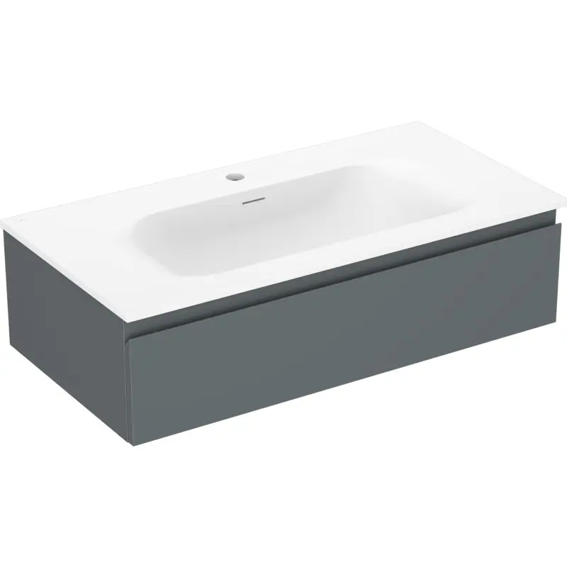 MEXEN/S Orio koupelnová skříňka 90 cm s umyvadlem Vela, 1 šuplík, grafit mat/bílá mat 91A10-09023-1-BF66-W23M01