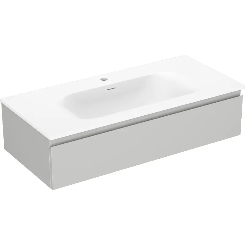 MEXEN/S Orio koupelnová skříňka 100 cm s umyvadlem Vela, 1 šuplík, šedá mat/bílá mat 91A10-10023-1-BF62-W23M01