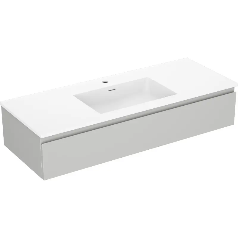 MEXEN/S Orio koupelnová skříňka 120 cm s umyvadlem Otis, 1 šuplík, šedá mat/bílá mat 91A10-12023-1-BF62-W18M01
