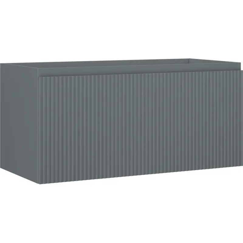 MEXEN/S Rivel koupelnová skříňka pod umyvadlo 100, 1 šuplík, reliéf , grafit mat 91A20-10047-1-BF66