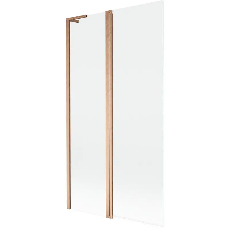 MEXEN/S Mist L vanová zástěna 2-křídlová 100 x 150, transparent, měď kartáčovaná 8A9L-100-011-65-00