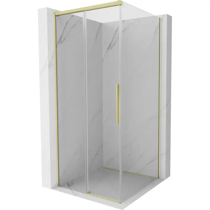 MEXEN/S Rox sprchový kout posuvný 90 x 90, transparent, zlato 8C2-090-090-50-00