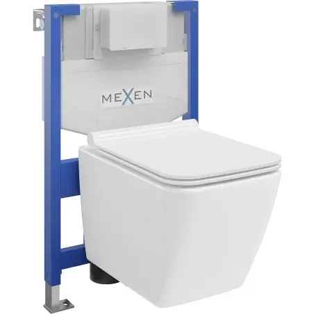 MEXEN/S WC předstěnová instalační sada Fenix XS-F s mísou WC Vega + sedátko softclose,  bílá 68030654000